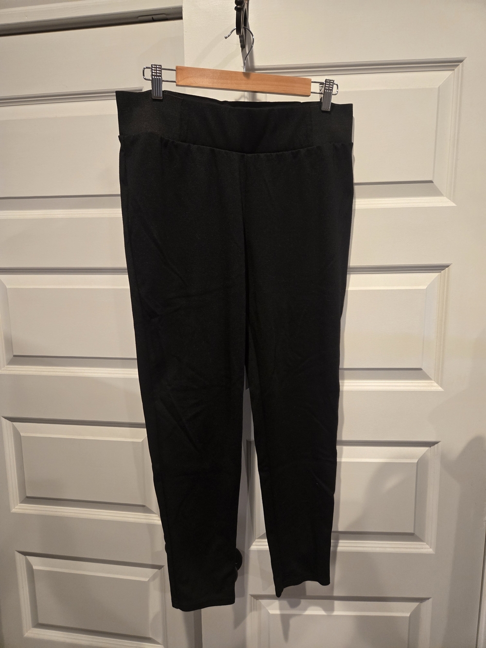 Black Pull-On Stretch Dress Pants